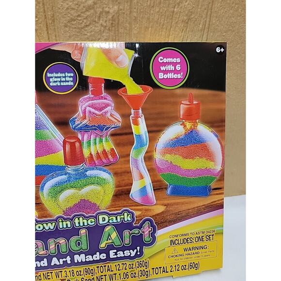 Creative Kids Glow In the Dark Sand Art Activity Kit for Kids Multicolor Sand - Picture 4 of 9